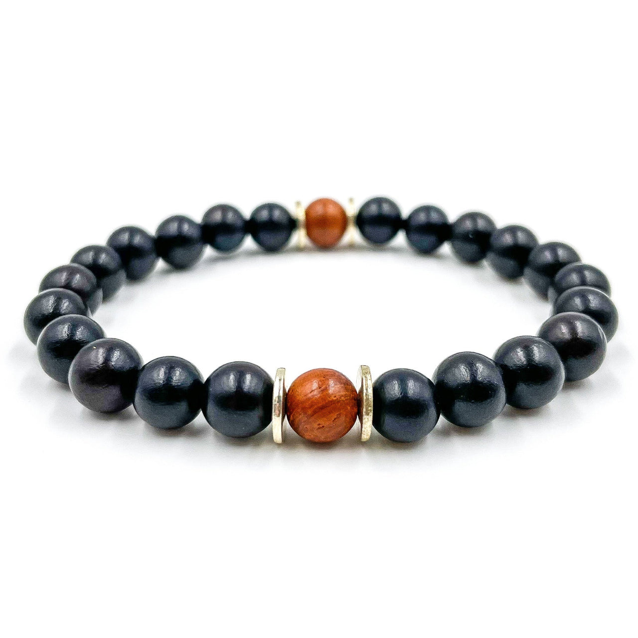 Westland - Ebony Blackwood & Red Rosewood Mala Beaded Bracelet -