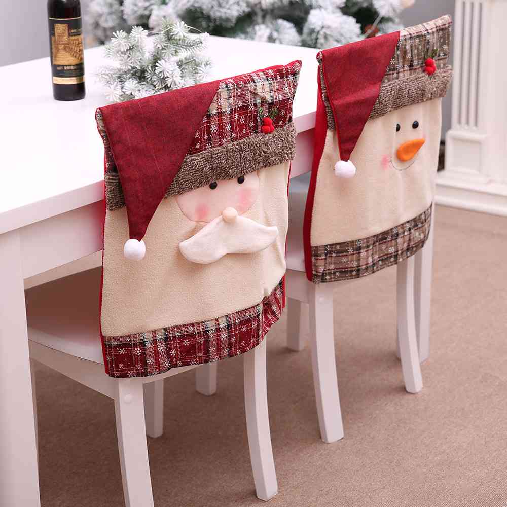 Pom-Pom Christmas face Trim Chair Cover - ADD TO YOUR CHRISTMAS / HOLIDAY THEME - [5-10DAY DELIVERY] - T - 2 TYPES -