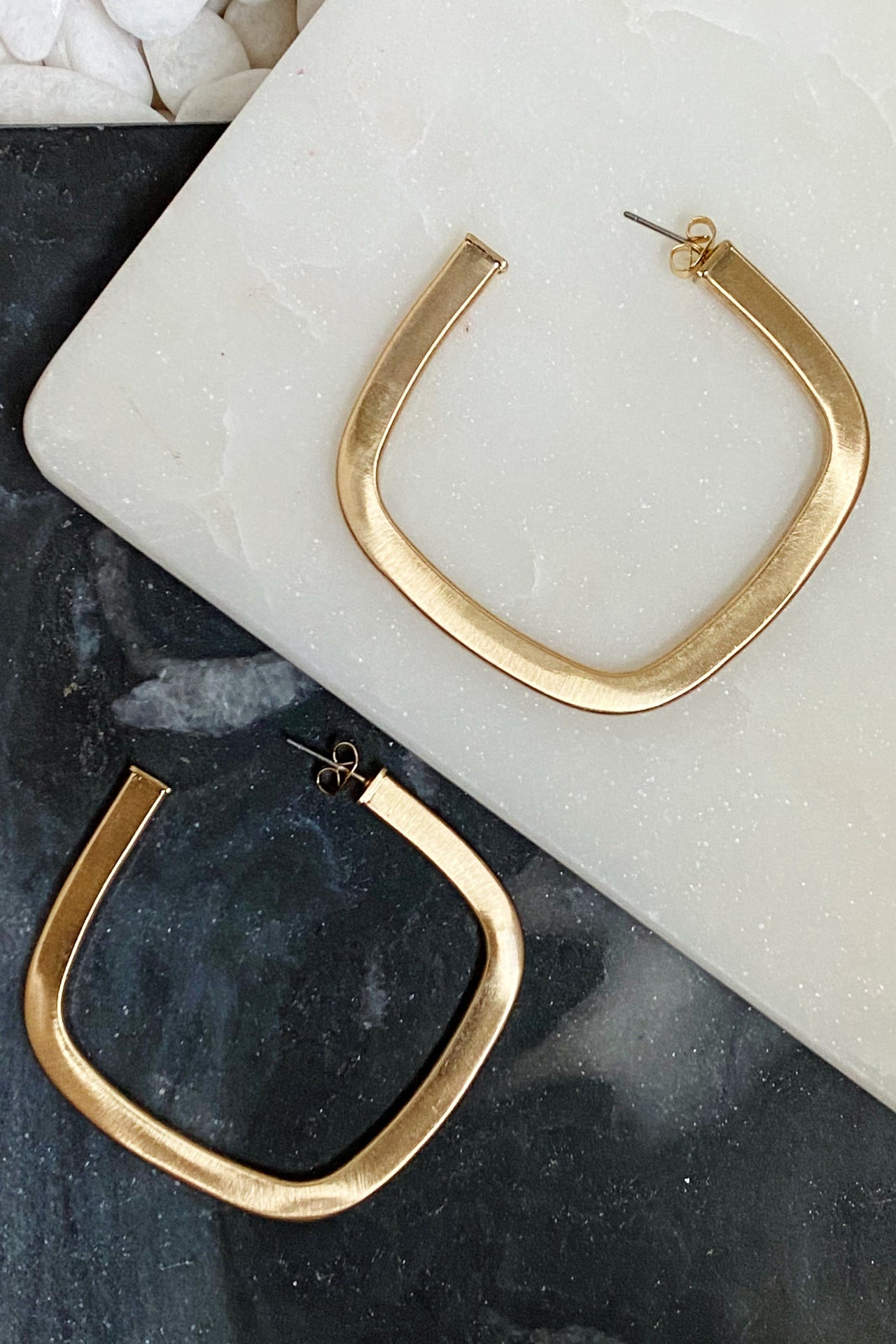 Overall Luxe Square Hoop Earrings -