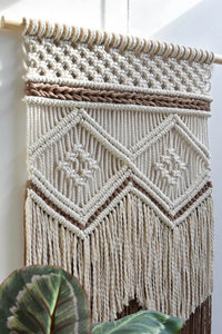 Thumbnail for Two-Tone Handmade Macrame Wall Hanging - 27.5