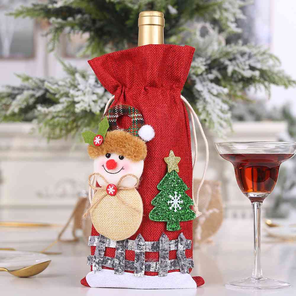 Assorted 2-Piece Christmas Doll Wine Bottle Covers - BUY 1 GET ONE RANDOM PICK - [5-10 DAY DELIVERY] - 12.5" - T - 4 TYPES -