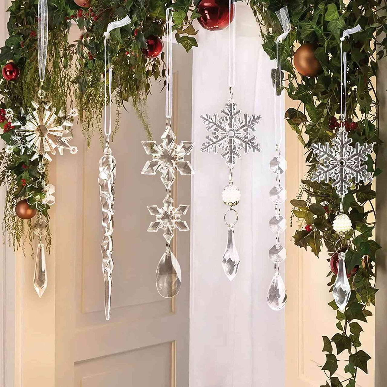 10-Piece Acrylic Icicle Ornaments - 10 PCS. - [5-10 DAY DELIVERY] - T -