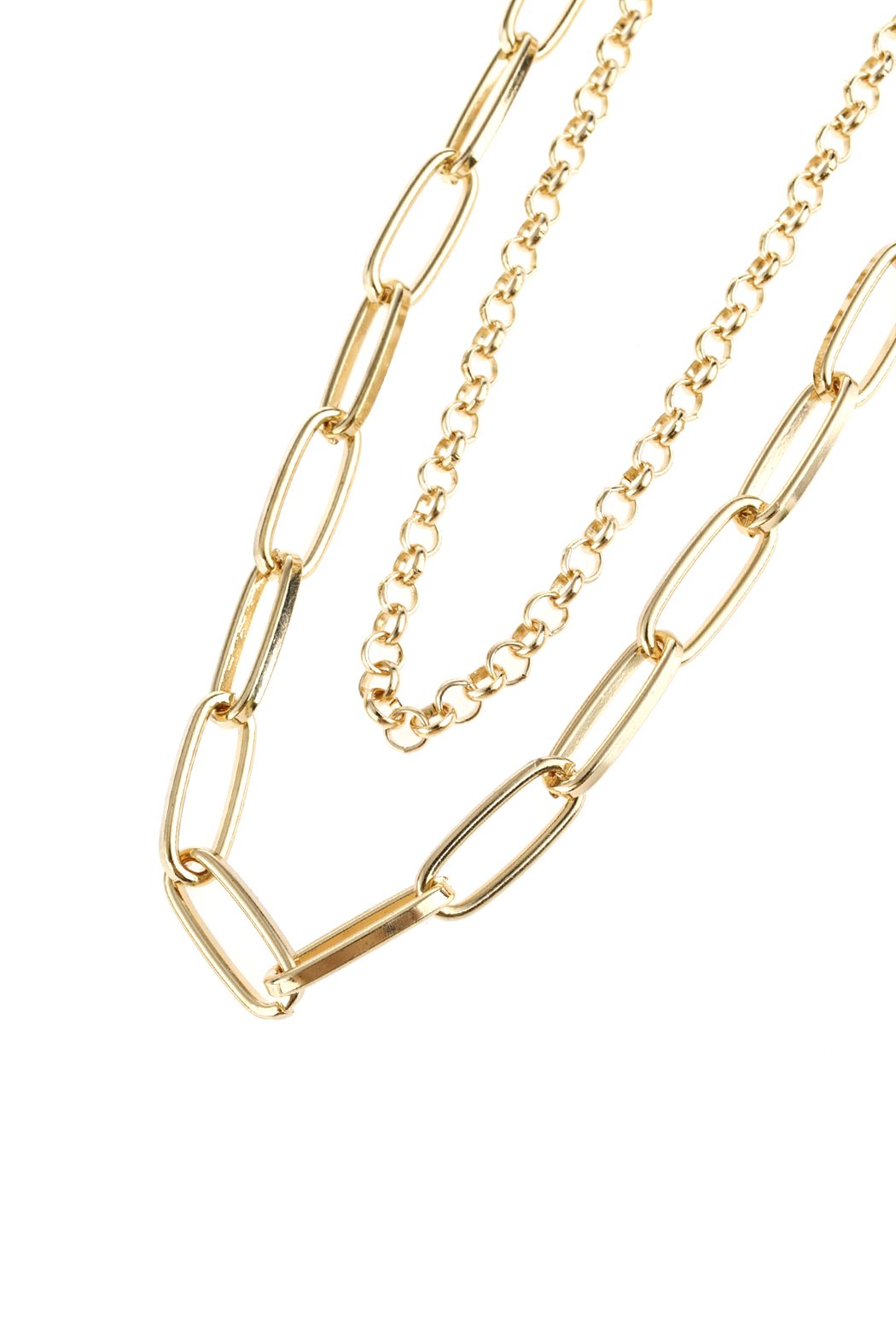 Riah Fashion - Multiline Chain Necklace - 2 FINISHES -