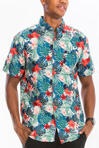 Thumbnail for WEIV - Digital Print Hawaiian Short Sleeve Shirt -