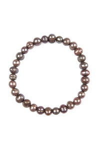 Thumbnail for Glass Coated Fresh Pearl Stretch Bracelet - 6 COLORS