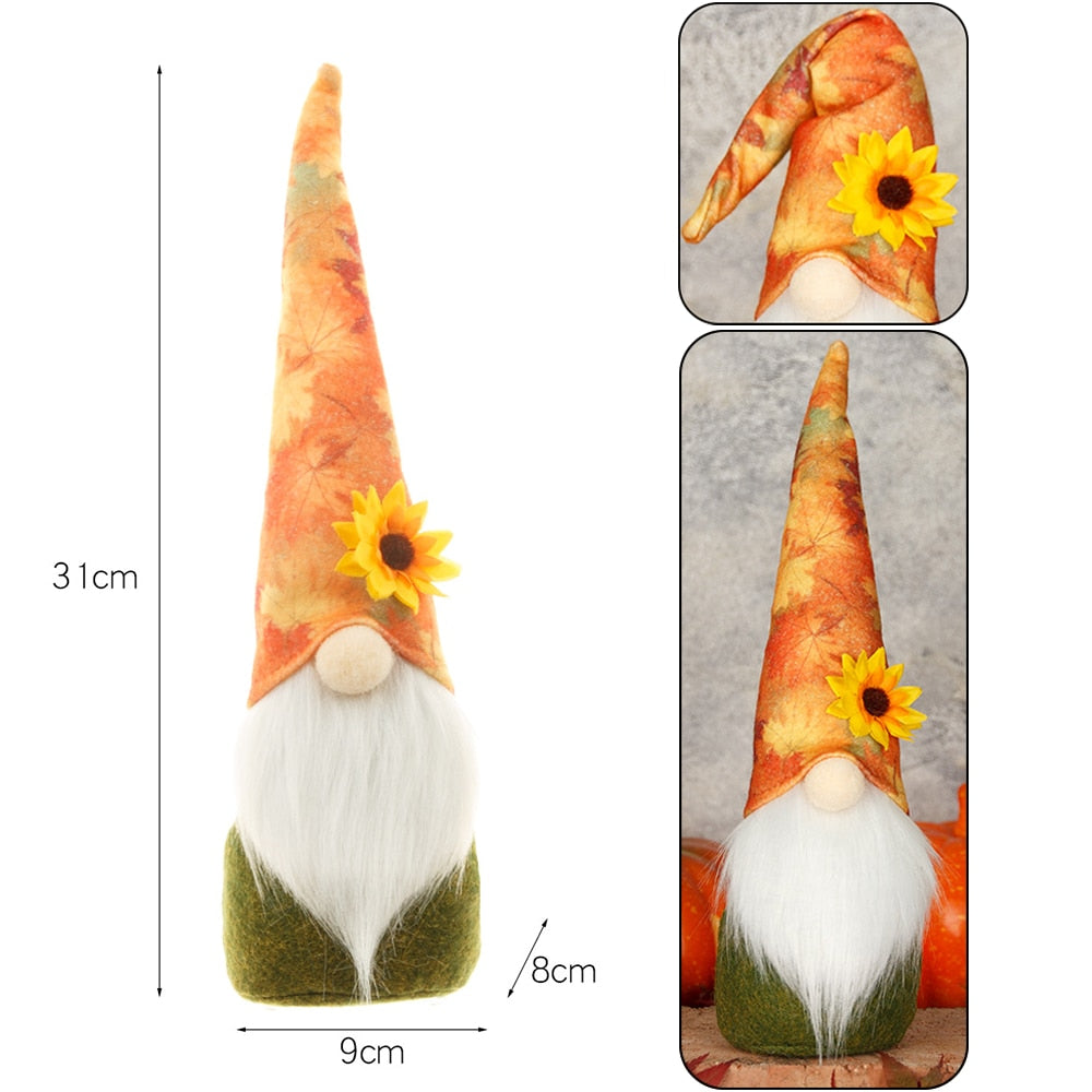 Autumn Decorations Plush Gnomes - Pumpkins Sunflowers - 12.89" - [14-20 DAY DELIVERY - 7 TYPES / COLORS -