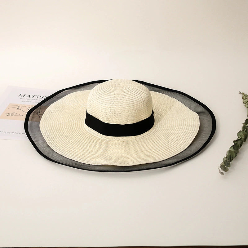 Women Broad Brim Beach Hat Summer Resort Sun Hat Foldable Straw Hat - [5-9 DAY DELIVERY] - 4 COLORS -