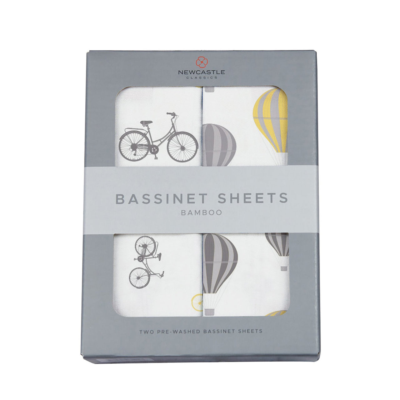 Vintage Bicycles and Hot Air Balloon Bamboo Changing Pad Cover/Bassinet Sheet -