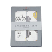 Thumbnail for Vintage Bicycles and Hot Air Balloon Bamboo Changing Pad Cover/Bassinet Sheet -