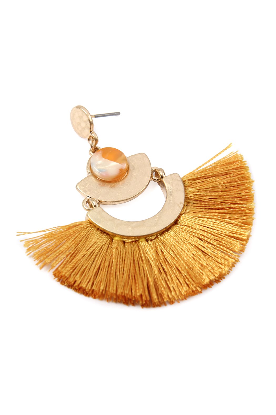 Dangling Tassel Fan Drop Earrings - 6 COLORS -