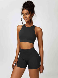 Thumbnail for Cutout Cropped Sport Tank and Shorts Set - 2 PCS. - T - 5 COLORS -