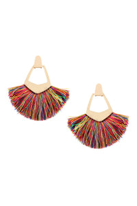 Thumbnail for Riah fashion - Fan Tassel Post Dangle Earrings - 15 COLORS -