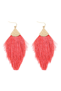 Thumbnail for Thread Tassel Drop Earrings - 15 COLORS -