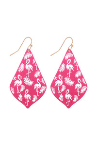 Thumbnail for Metal Filigree Flamingo Drop Earrings - 3 COLORS -