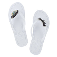 Thumbnail for SAND BY SAYA N.Y.  - Eyes - Embroidered Flat Flip Flops Sandal - 4 COLORS -