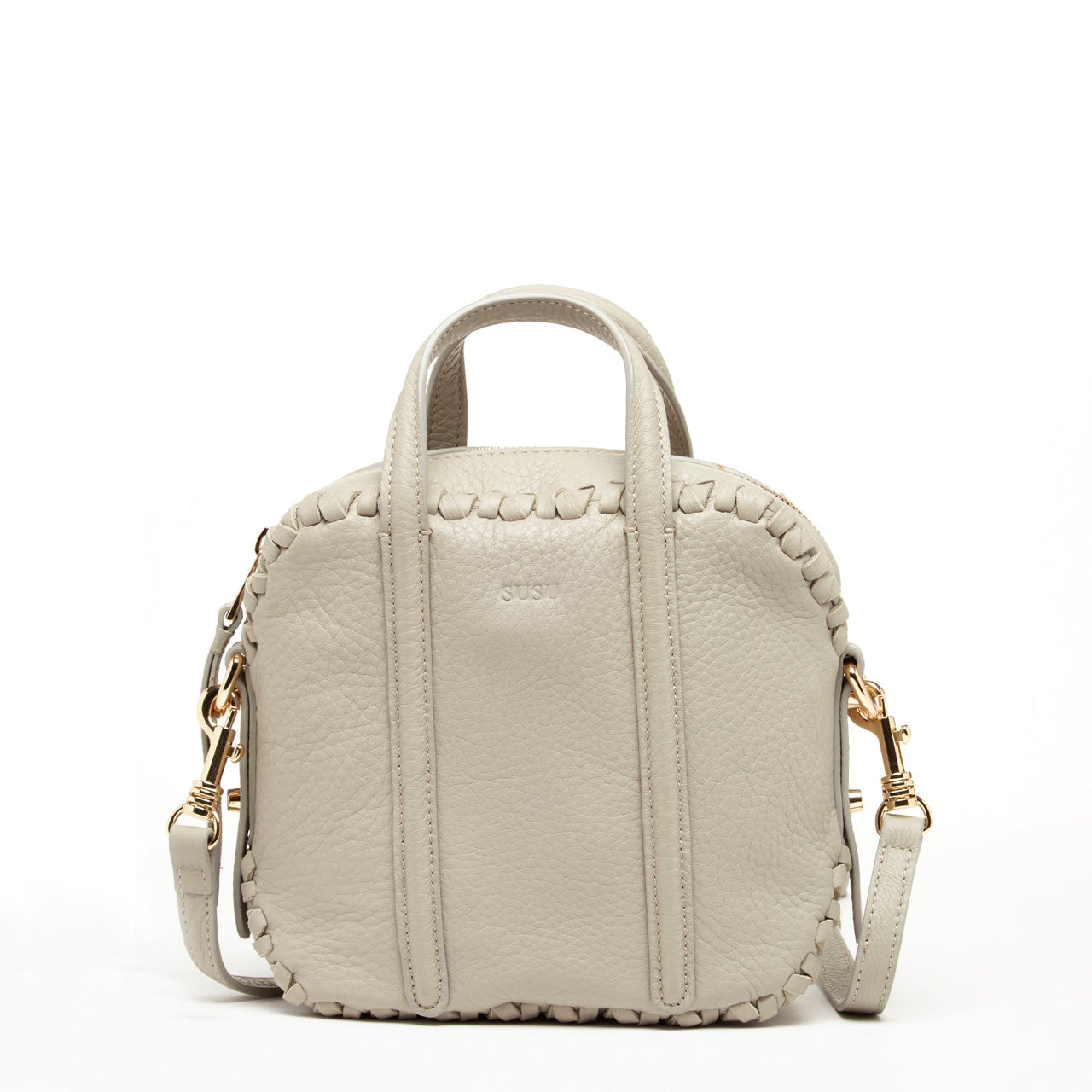 Evelyn Gray Leather Crossbody Bag -