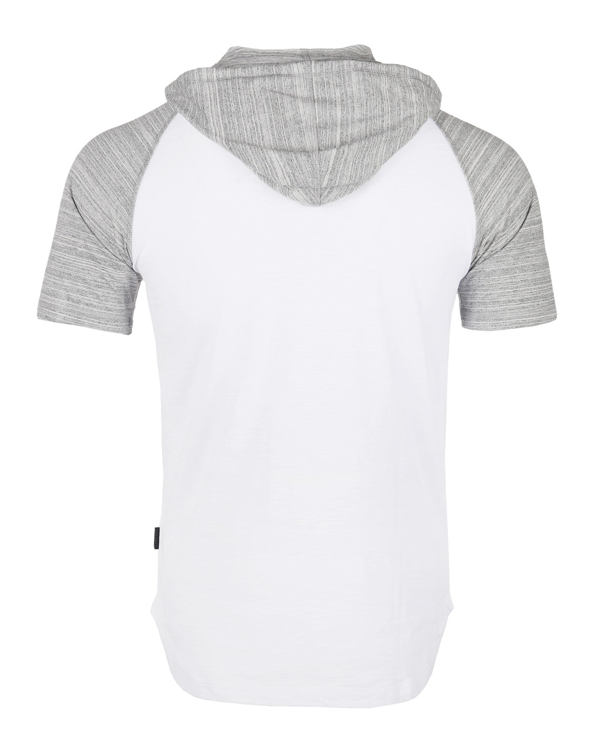 Men's Short Sleeve Raglan Hoodie Round Bottom Semi Longline T-Shirt - 1 COLOR