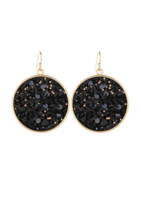 Thumbnail for Riah Fashion - Disc Sequin Leather Drop Earrings - 8 COLORS -