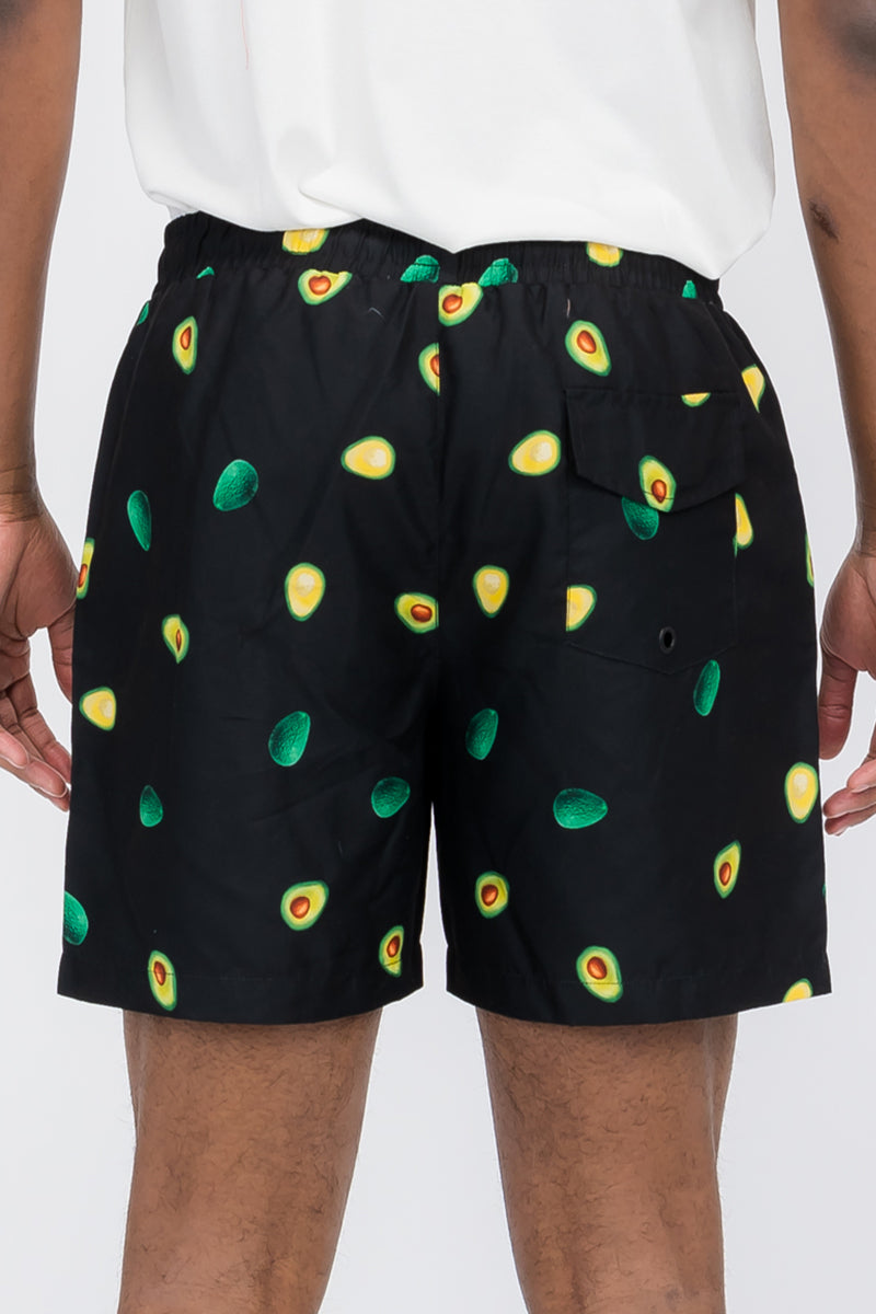 Avocado Print Swim Shorts - 1 COLOR -