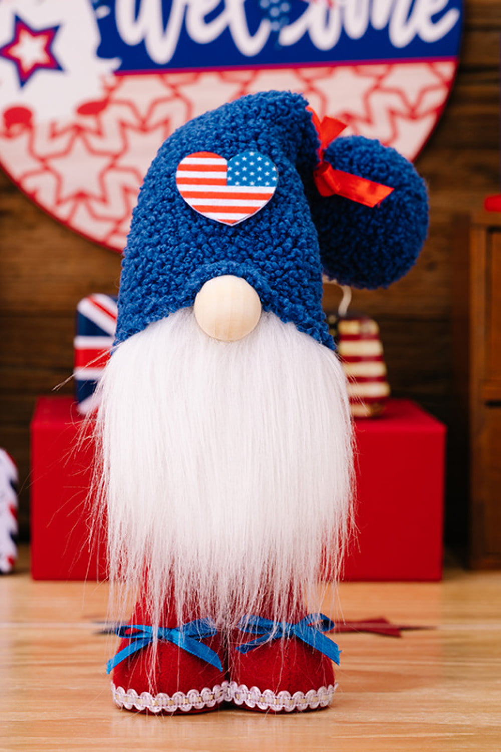 Set of 2 Independence Day Knit Beard Gnomes - 13.8" - 2 PCS - 2 TYPES / SET - [5-10 DAY DELIVERY] - T -