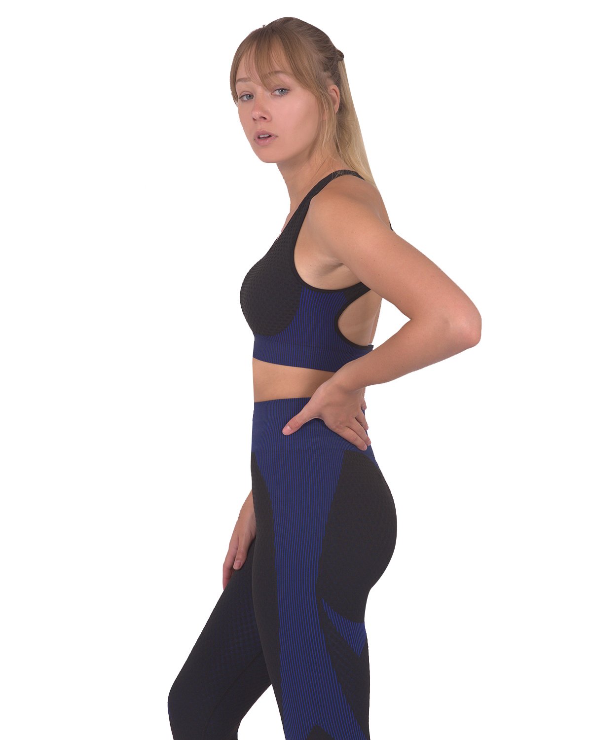 Savoy - Trois Seamless Sports Bra - Black With Navy - 1 COLOR -