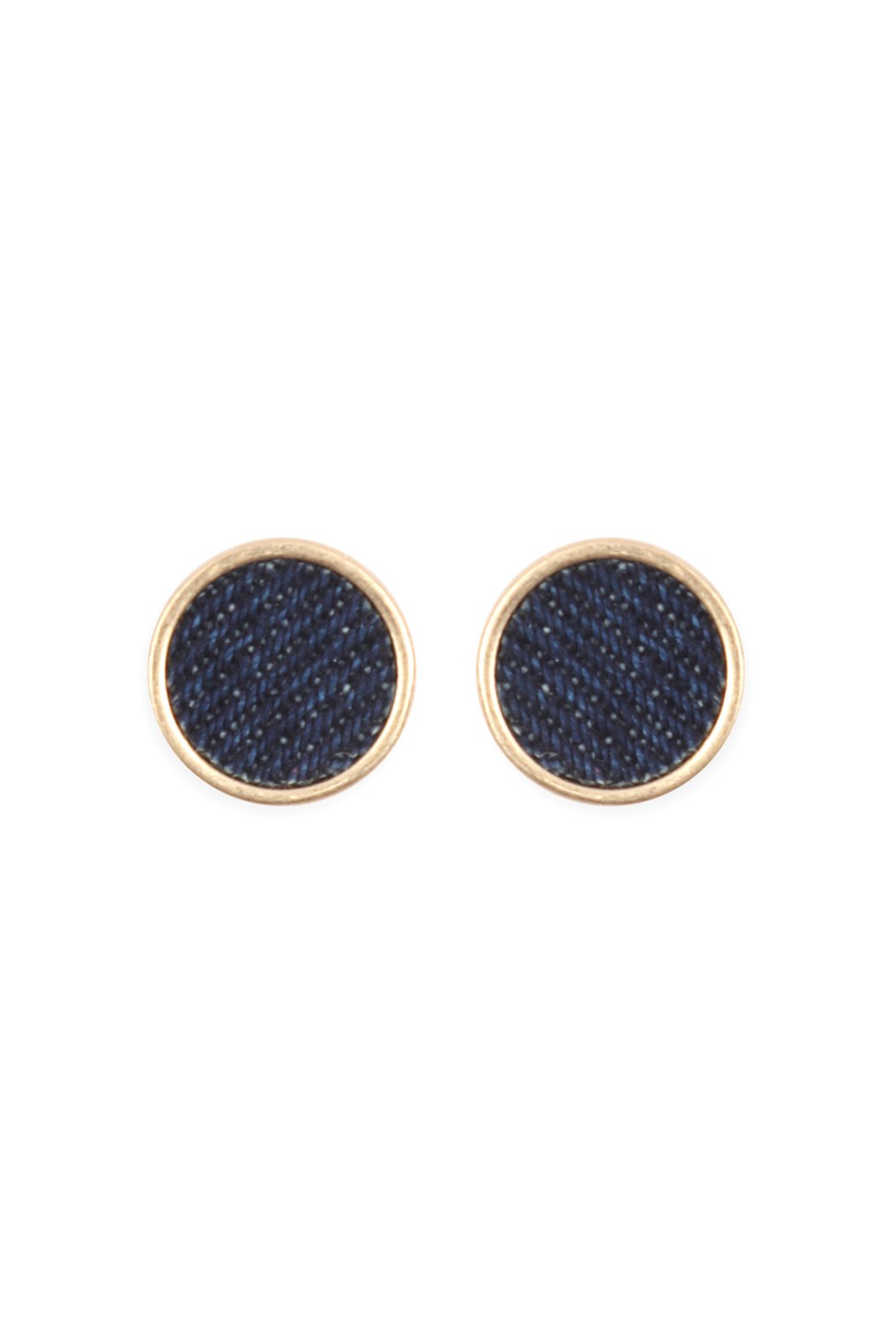 Riah Fashion - Denim Button Earrings - 3 COLORS -