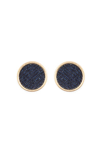 Thumbnail for Riah Fashion - Denim Button Earrings - 3 COLORS -