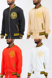 Thumbnail for Lion Head Embroidered Track Jacket - 4 COLORS -