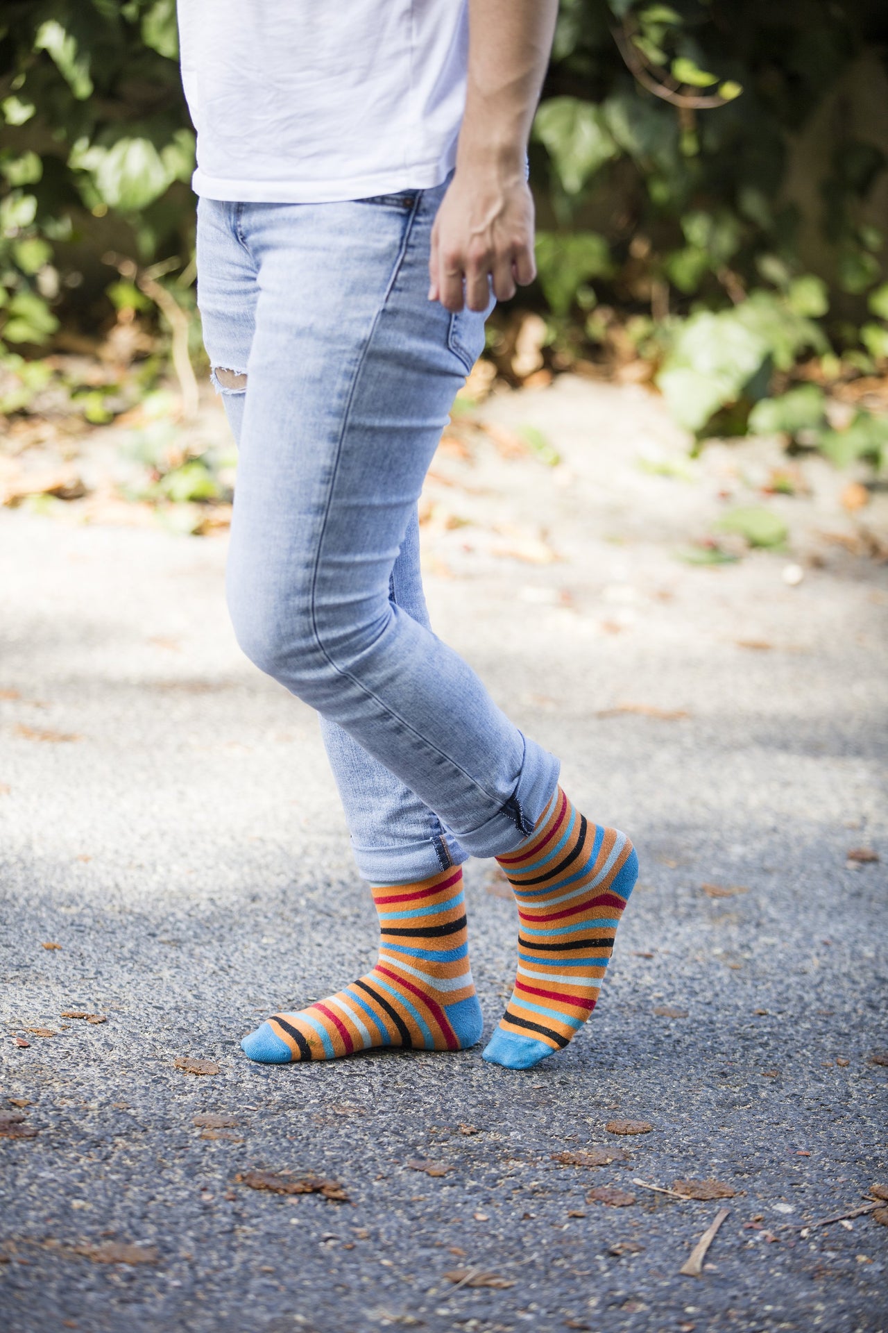 Men's Blue Tiger Stripe Socks - 1 COLOR -