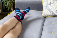 Thumbnail for Women's Black Grape Stripe Socks - 1 COLOR -