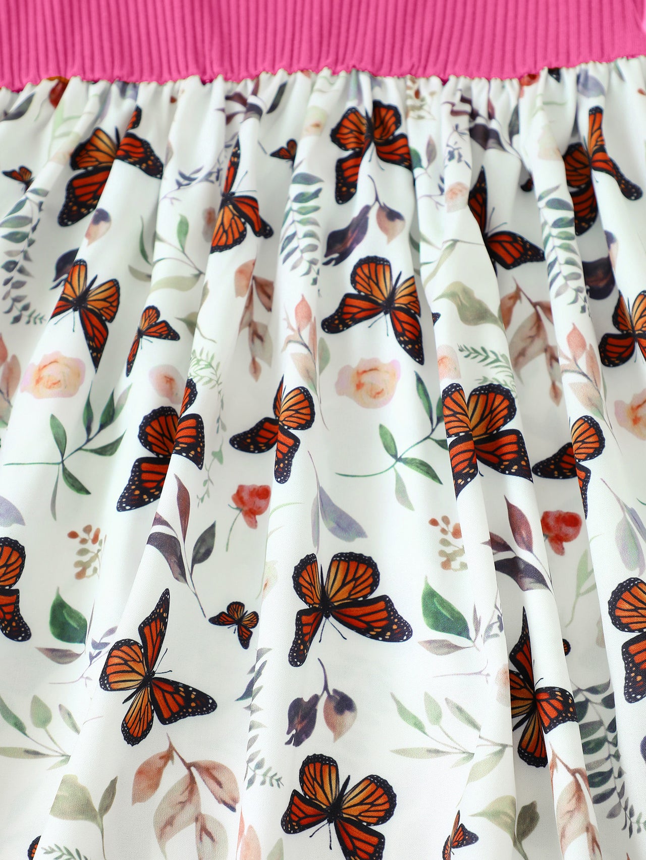 Butterfly Print Bow Detail Dress - T - 4 SIZES - 2 COLORS -