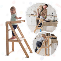 Thumbnail for Foldable Step Stool for Toddlers - Kid Chair That Grows - Beige