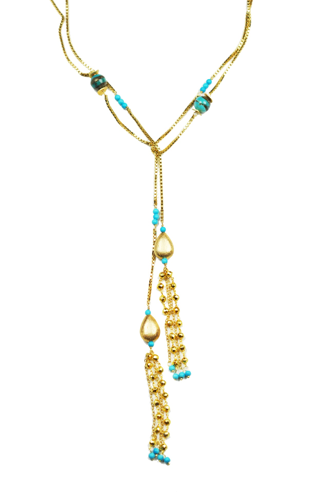 Gena Myint - Turquoise Lariat Necklace -