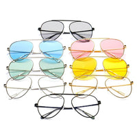 Thumbnail for Hidalgo | S2021 - Metal Oversize Tinted Lens Aviator Sunglasses - 8 COLORS -