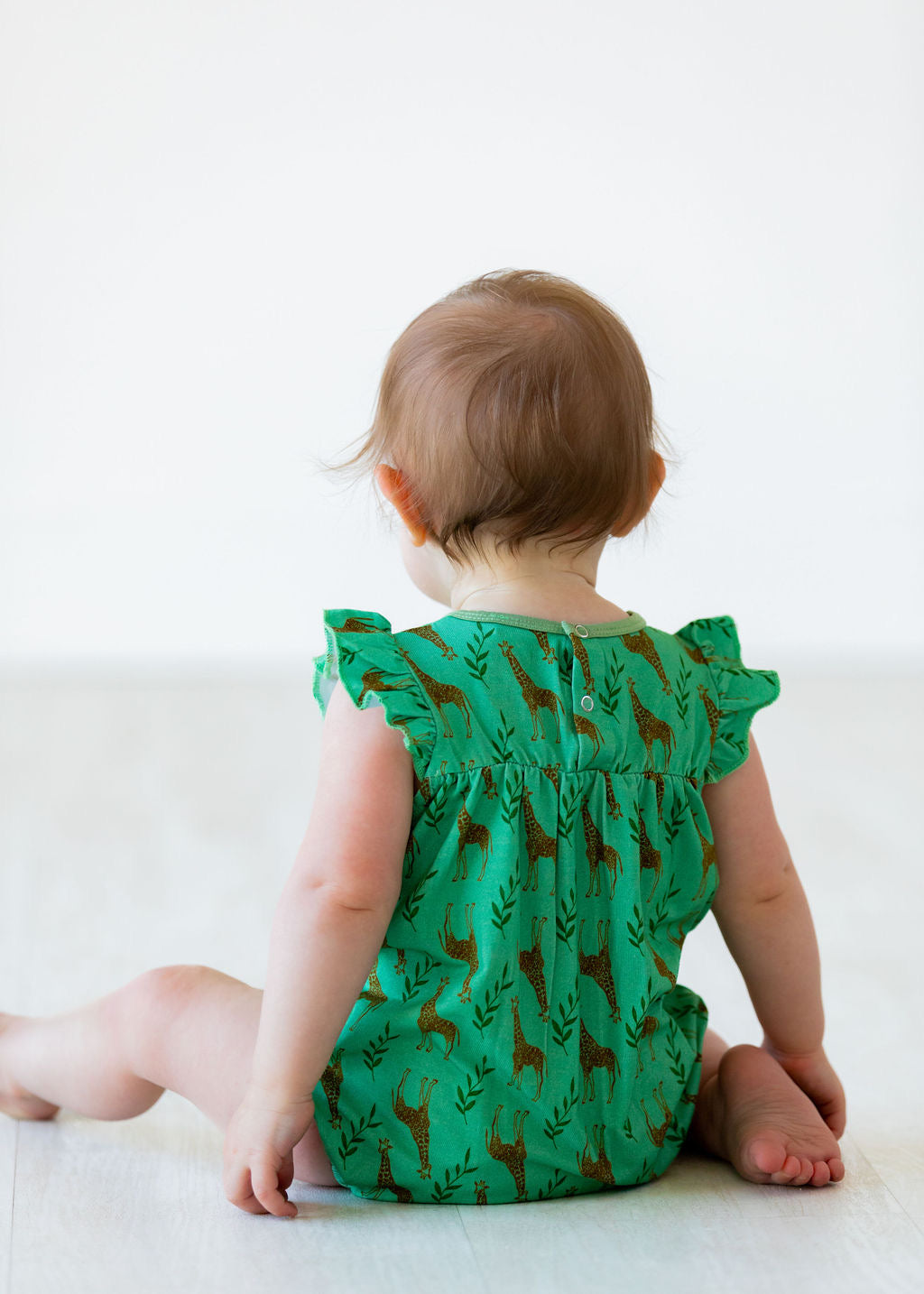 Eclipse Kids - Flutter Sleeve Romper - Giraffes -