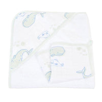 Thumbnail for Newcastle - Whale Hooded Towel and Washcloth Set -