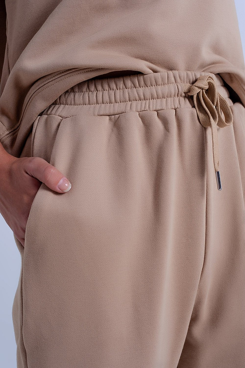 Q2 - Adjustable Waistband Joggers in Beige - 1 COLOR -