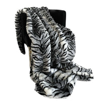 Thumbnail for Plutus Black and White Zebra Faux Fur Luxury Throw Blanket - 14 SIZES -