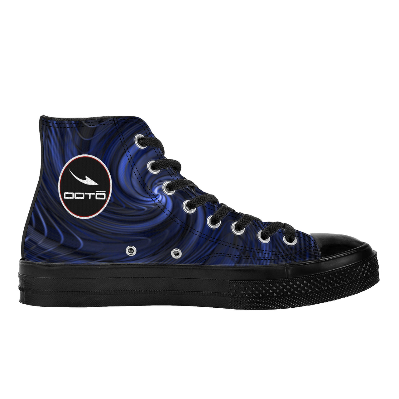 OOTO - GREEN REALITY BLUE SHIFT - SF_D71 High Top Canvas Shoes - Black soles - 1 COLOR -