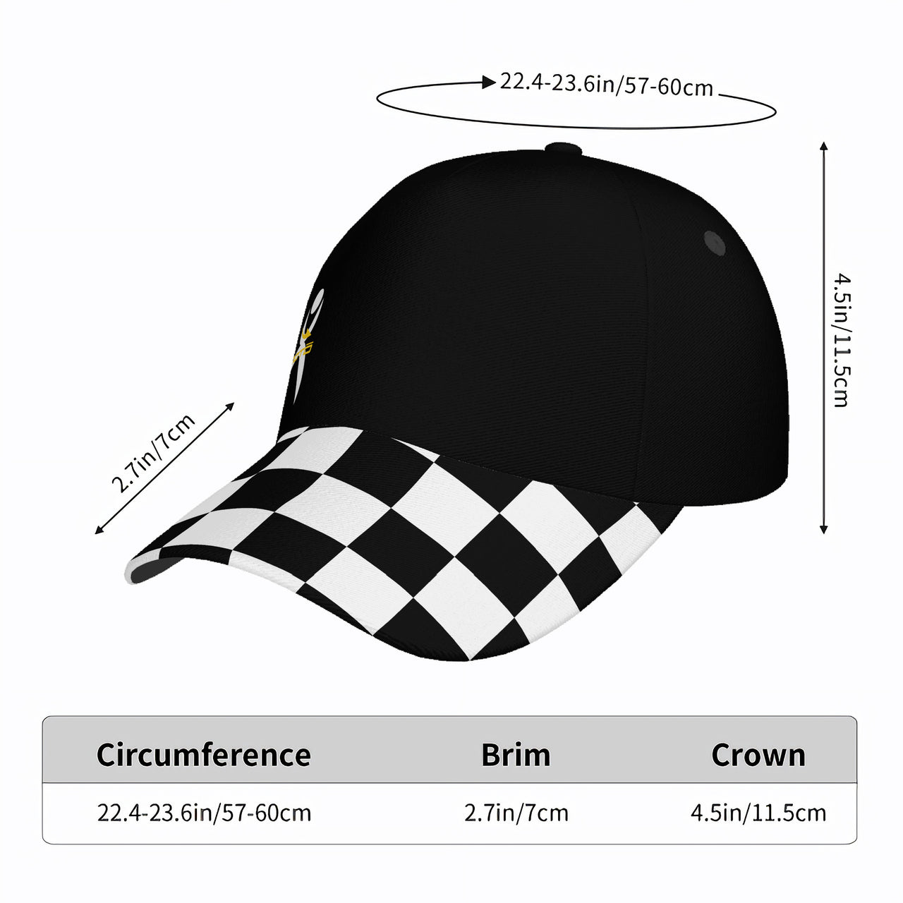 OOTO - CHECKERED BRIM /GLYPHIC WITH MAIZE DASH - HC_T9 Curved Brim Baseball Cap - 1 COLOR -