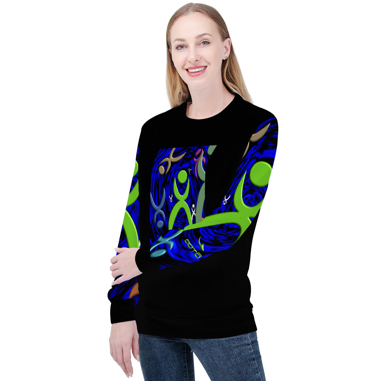 OOTO - GLYPHIC EN DIMENSIONAL GRASP - D84 Women's All Over Print Sweatshirt - 1 COLOR -