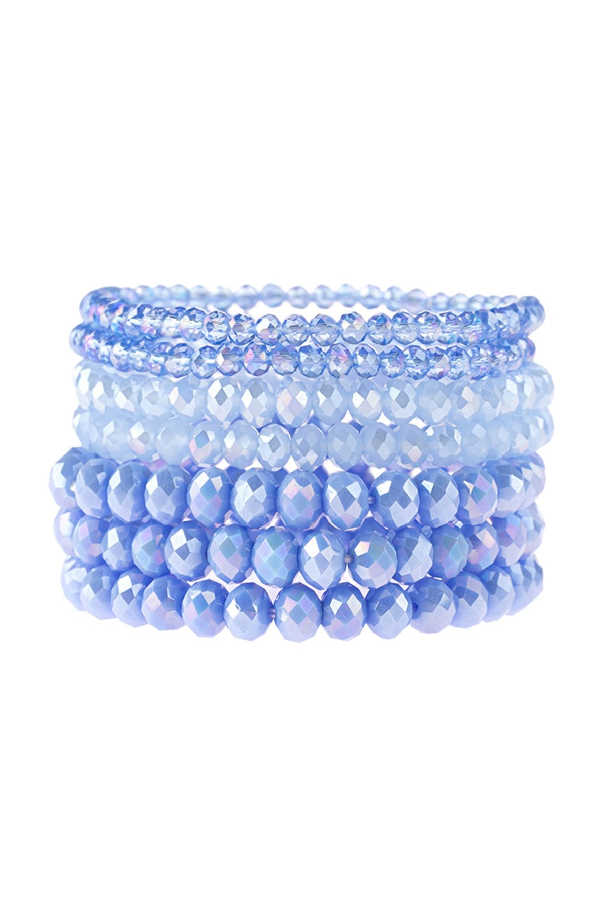 Seven Lines Glass Beads Stretch Bracelet - 22 COLORS