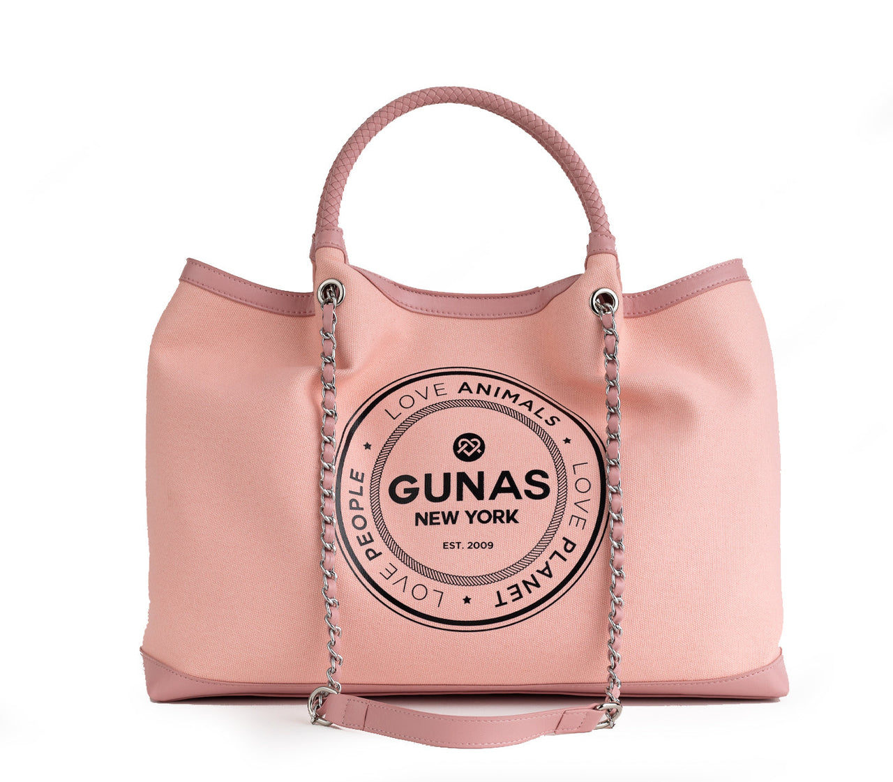 GUNAS NEW YORK - RUTH - Light Pink Vegan Canvas Tote / comes with dust pouch - 1 COLOR -