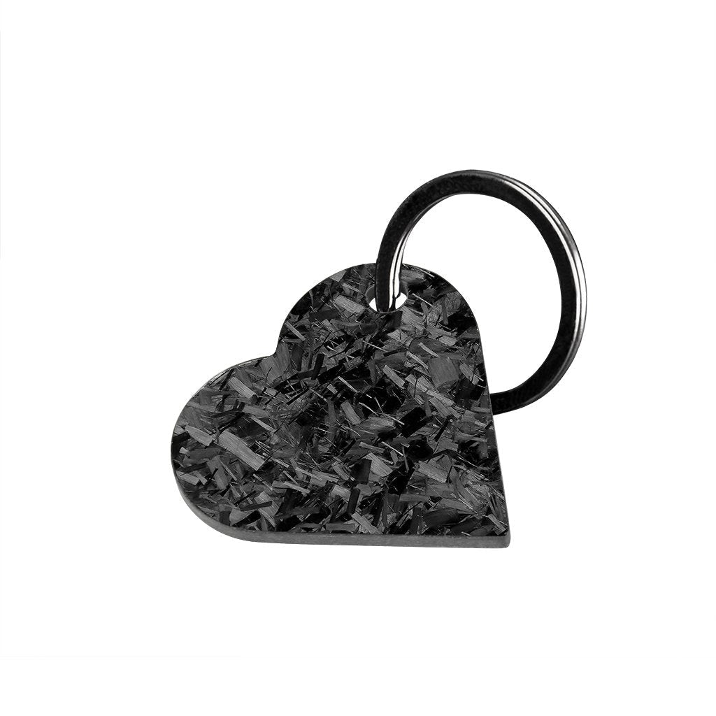 Simply Carbon Fiber - Forged Carbon Fiber Heart Shaped Keychain -