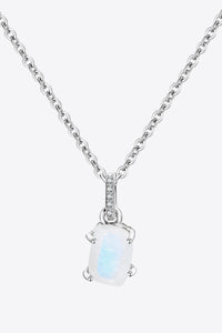 Thumbnail for Natural Moonstone 4-Prong Pendant Necklace - T - 2 FINISHES -