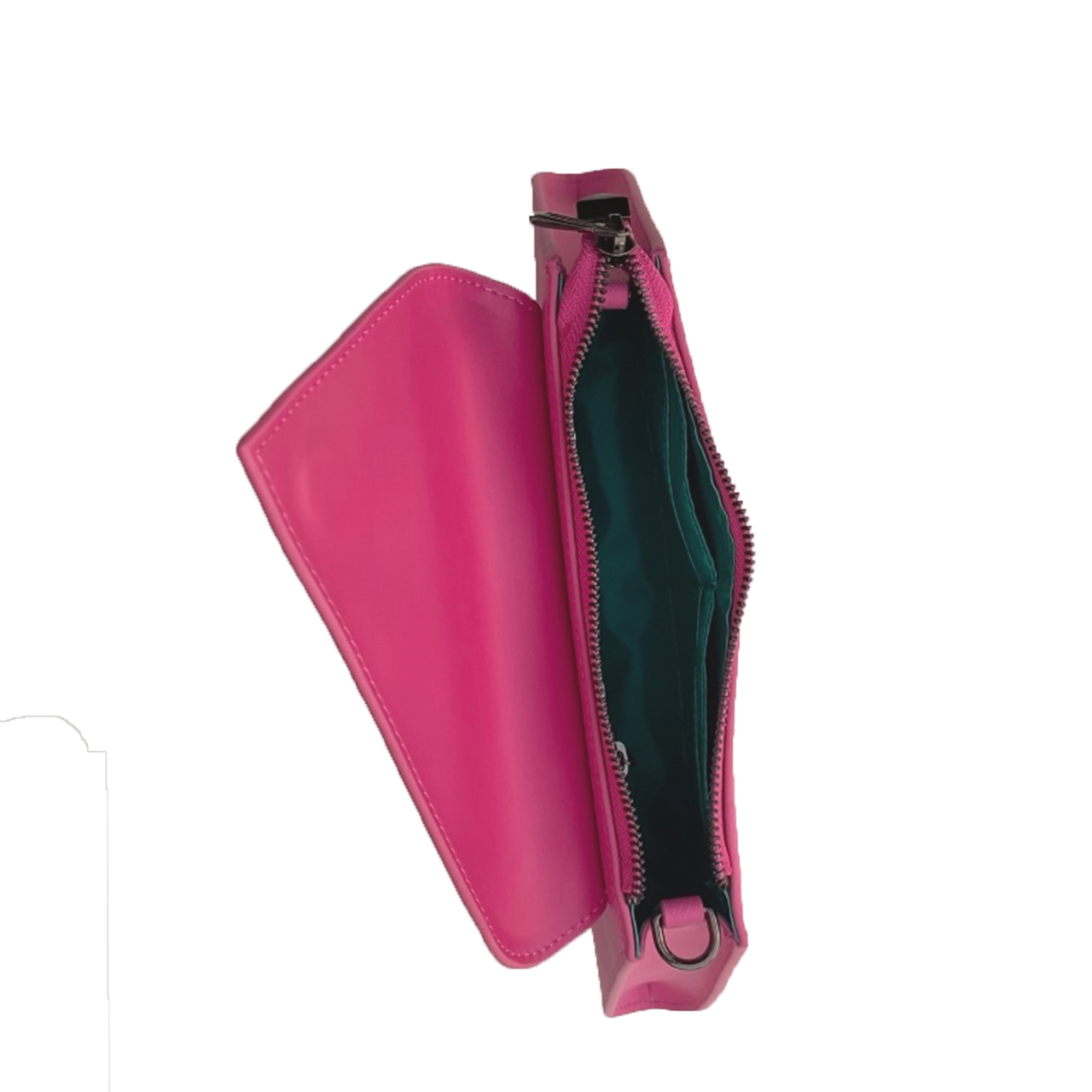 Angelica Hot Pink Leather Clutch Bag -