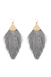 Thumbnail for Thread Tassel Drop Earrings - 15 COLORS -