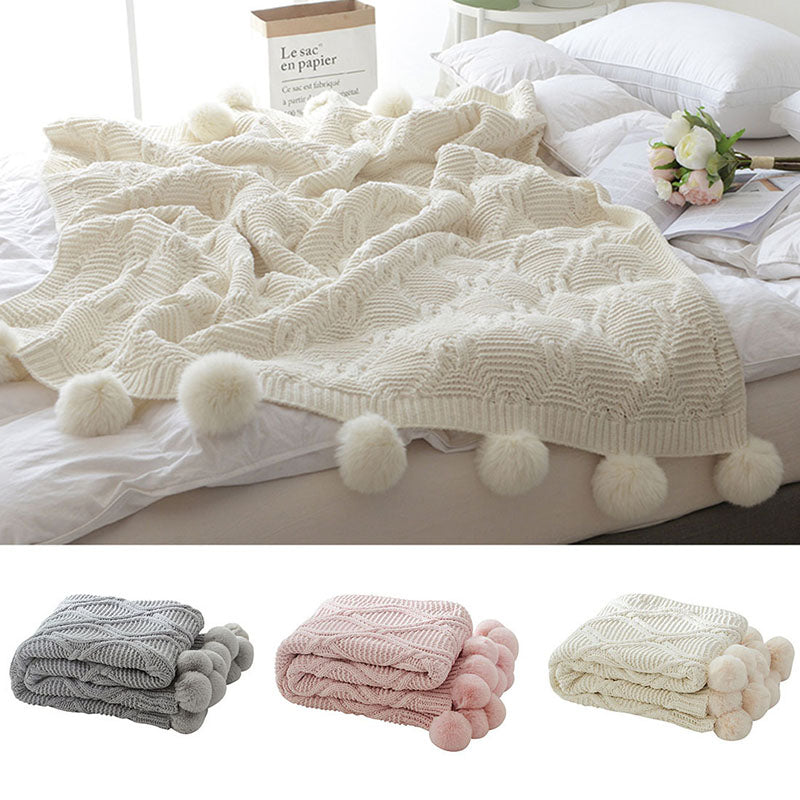 Knit Blanket - Baby Super Soft Foldable Throw Knit Blanket - 3 COLORS -