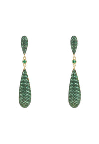 Thumbnail for LATELITA -  Long Drop Earrings Emerald Green Cz -