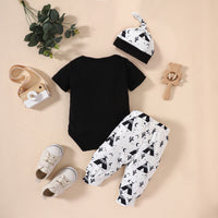 Thumbnail for Baby LITTLE BROTHER Graphic Bodysuit and Printed Joggers Set with Beanie - 3 PCS - T - 1 COLOR -